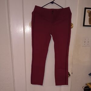 Anthropologie | Deep Red Straight Leg Pants